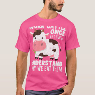 Arbeiten bei Rindern nach Niedlichen Kühen Tiergra T-Shirt