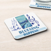 Arbeiten durch den Blues-Korken-Untersetzer Untersetzer (Linke Seite)