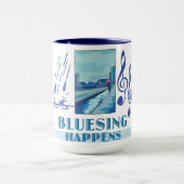 Arbeiten durch die Blues-Tasse Tasse (Zentrum)