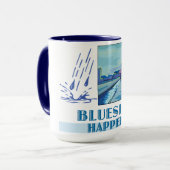 Arbeiten durch die Blues-Tasse Tasse (Vorderseite Links)