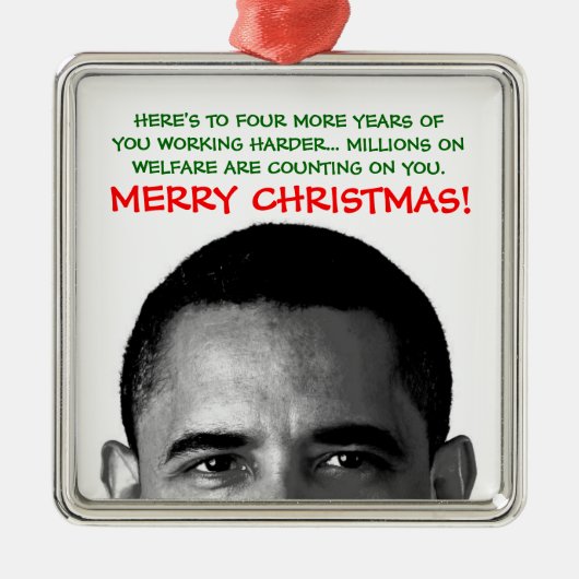 Arbeiten Harter Weihnachten Barack Obama Ornament Aus Metall (Vorne)