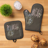 Arbeiten im Gange Skribble-Design Ofenhandschuh & Topflappen-Set (Oben Unten)