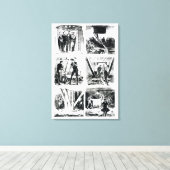 Arbeiten in den Kaisern, Bau von Brooklyn Bri Leinwanddruck (Insitu (Holzboden))