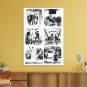 Arbeiten in den Kaisern, Bau von Brooklyn Bri Leinwanddruck (Insitu (Wohnzimmer))