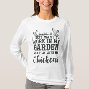 Arbeiten in meinem Garten und Spielen mit meinen H T-Shirt