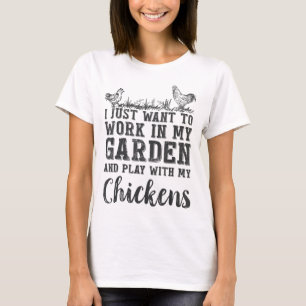 Arbeiten in meinem Garten und Spielen mit meinen H T-Shirt