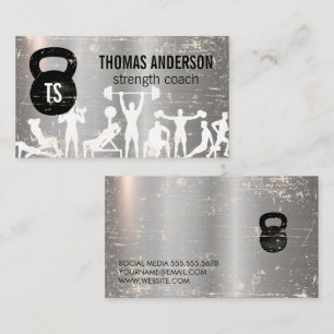 Arbeiten   Kettle Bell   Metall Visitenkarte