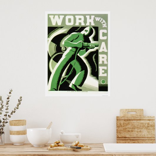Arbeiten mit Care 1937 WPA Poster (Küche)