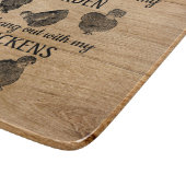 Arbeiten mit Hühnern im Garten  Schneidebrett (Ecke)