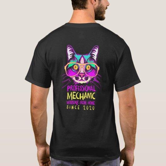 Arbeiten mit Zuhause Engineer Cat Builder T-Shirt (Rückseite)