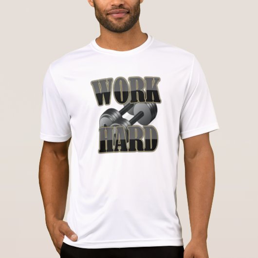 Arbeiten schwer, spielen härteres Workout-Shirt T-Shirt (Vorderseite)