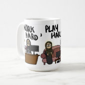 Arbeiten schwer, spielen stark, Nickerchen stark Kaffeetasse (Vorderseite Links)