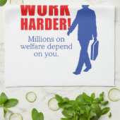 Arbeiten schwerer. Millionen auf Wohlfahrt hängen Handtuch (Gefaltet)