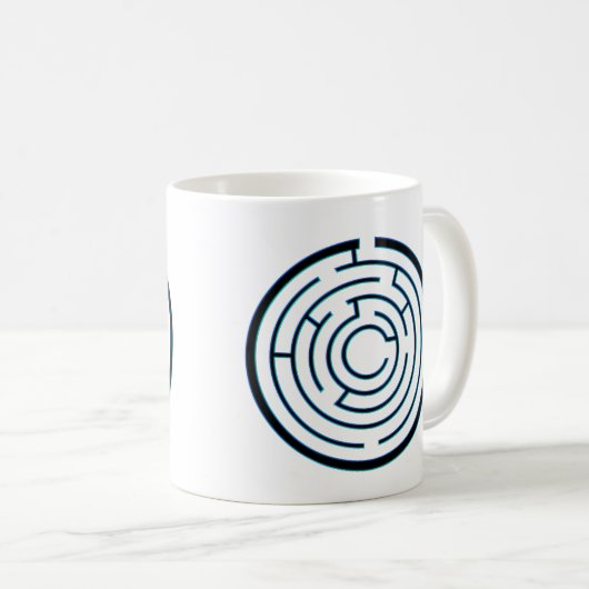 Arbeiten Sie das Labyrinth, während Sie Geweckt ha Kaffeetasse (VorderseiteRechts)