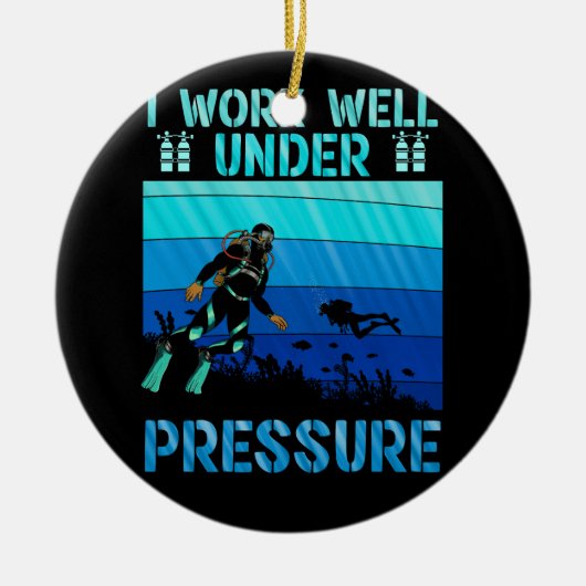 Arbeiten Sie gut unter Druck Tauchen Ozean Diver Keramik Ornament (Vorne)