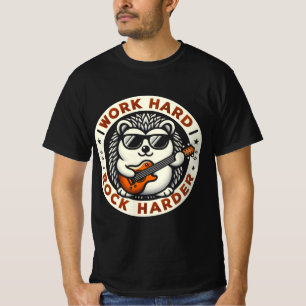 Arbeiten Sie Hard Rock Harter Cooler Igel Gitarren T-Shirt