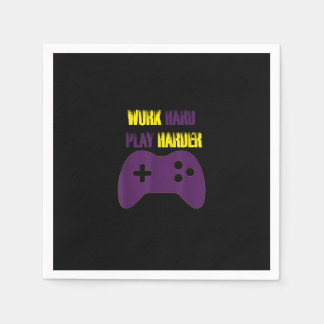 Arbeiten Sie hart, so hart Gaming-Gamer-Videospiel Serviette