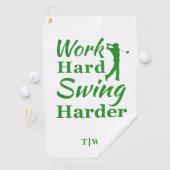 Arbeiten Sie hart Swing Harte Funny Golf Thema Golfhandtuch (Insitu)