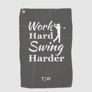 Arbeiten Sie hart Swing Harte Funny Golf Thema Golfhandtuch