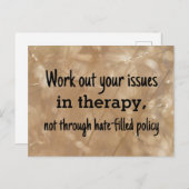 Arbeiten Sie Ihre Probleme in der Therapie nicht P Postkarte (Vorne/Hinten)