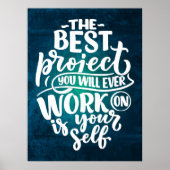 "Arbeiten Sie selbst" Retro Inspiration Zitat Poster (Vorne)