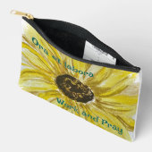 Arbeiten und Beten Sonnenblumen Druck Schnitt Zipp Zubehörtasche (Offen)