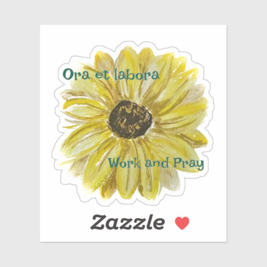 Arbeiten und Beten Sonnenblumen Vinyl Sticker (Blatt)