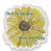 Arbeiten und Beten Sonnenblumen Vinyl Sticker (Vorderseite)