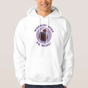 Arbeiten von neun an den Wein   Funny Wine Lovers  Hoodie