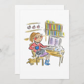 Arbeiten von Zuhause Einladung (Vorne/Hinten)