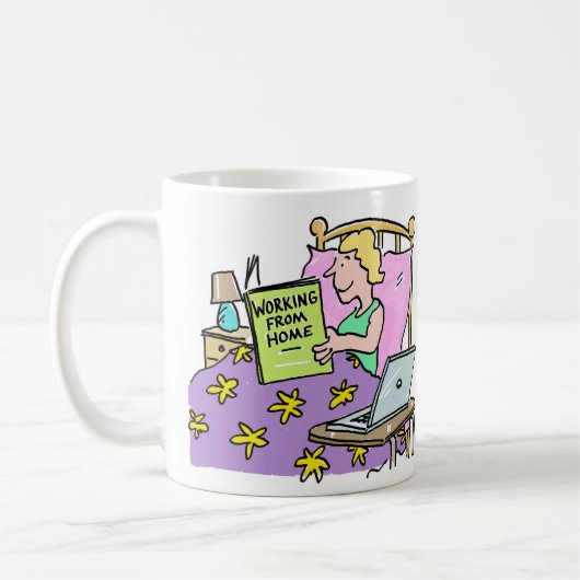 Arbeiten von Zuhause Kaffeetasse (Links)