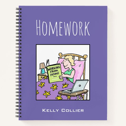 Arbeiten von Zuhause mit dem Namen des Eigentümers Notizblock (Vorderseite)