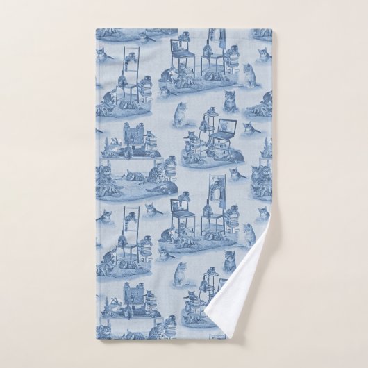 Arbeiten von Zuhause mit meinen Katzen zweifarbig Badhandtuch Set (Handtuch)