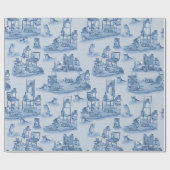 Arbeiten von Zuhause mit meinen Katzen zweifarbig Geschenkpapier (Flach)