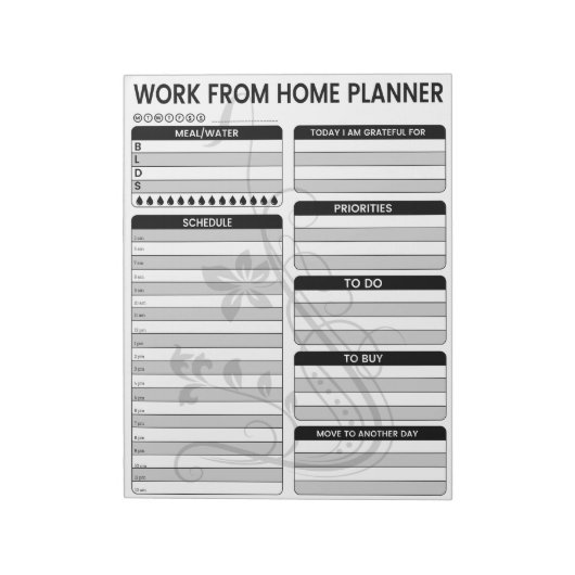 Arbeiten von Zuhause-Planer, Business-Planer-Notep Notizblock (Rotiert)