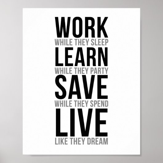 Arbeiten, während sie schlafen poster (Vorne)