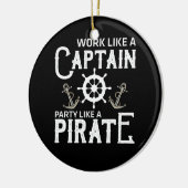 Arbeiten wie ein Captain-Party wie ein Pirat Keramik Ornament (Links)