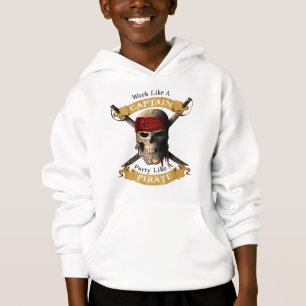 Arbeiten wie ein Captain-Party wie eine Piratenpup Hoodie