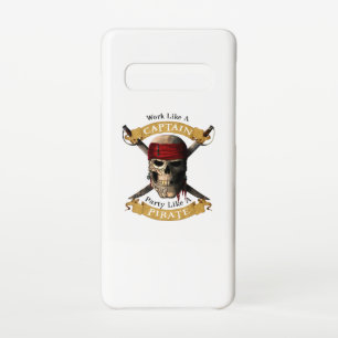 Arbeiten wie ein Captain-Party wie eine Piratenpup Samsung Galaxy S10 Hülle