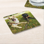 Arbeitende Mädchen Rechteckiger Pappuntersetzer (angewinkelt)