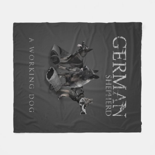 Arbeitender Schäferhund-Hund - GSD Fleecedecke (Vorderseite (Horizontal))