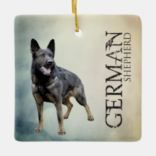 Arbeitender Schäferhund-Hund - GSD Keramikornament
