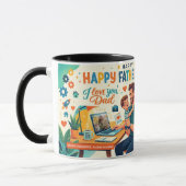 ARBEITENDER VATER MODERN GESTALTETES INDIVIDUELLES TASSE (Links)