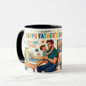 ARBEITENDER VATER MODERN GESTALTETES INDIVIDUELLES TASSE (Vorderseite Links)