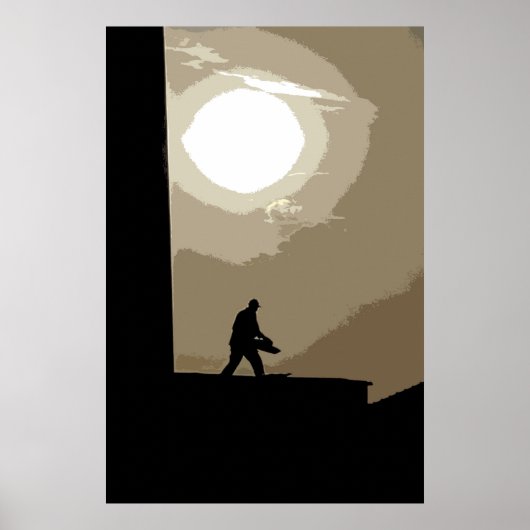 Arbeiter am frühen Morgen Poster (Vorne)