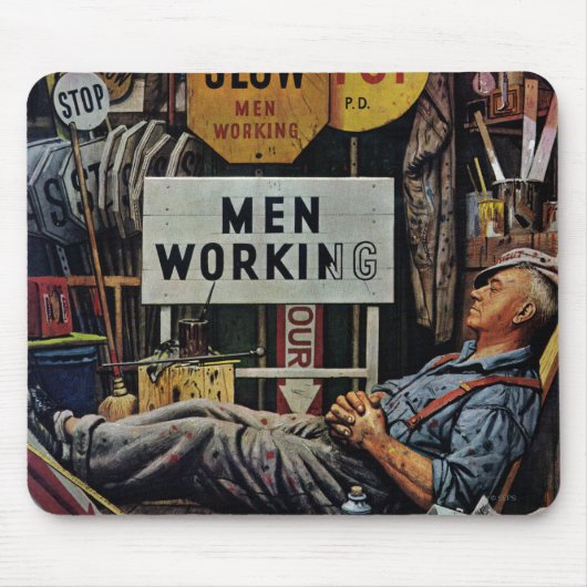 Arbeiter bei der Arbeit Mousepad (Vorne)
