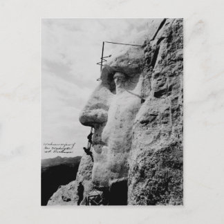 Arbeiter in George Washington Face Mount Rushmore Postkarte
