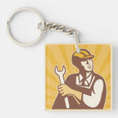 Arbeiter mit Schlüssel Schlüsselanhänger (Vorderseite)