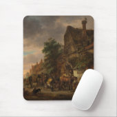 Arbeiter vor einem Gasthaus Mousepad (Mit Mouse)