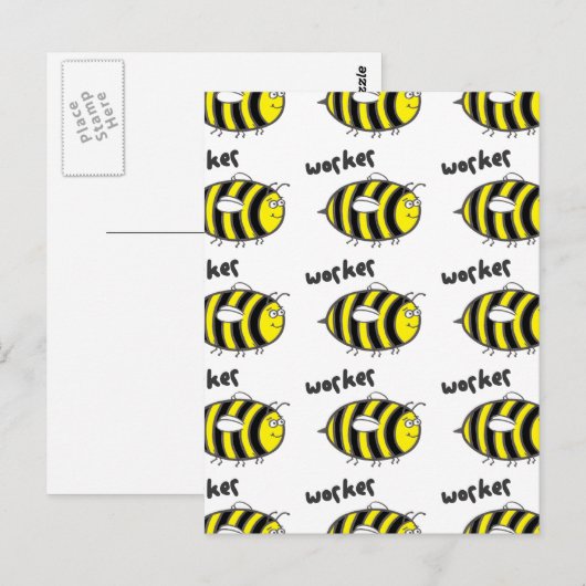 Arbeiterbiene Postkarte (Vorne/Hinten)